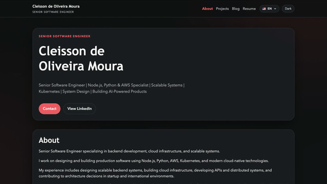 Personal Website - cleisson.com preview